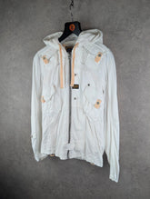 G-Star Jacket Womens Small S White Hooded Full Zip Gorpcore